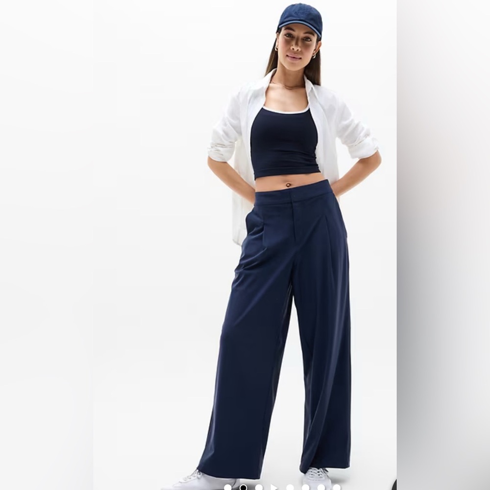 Athleta Navy Wide-Leg High-Rise Pants - Picture 4 of 8